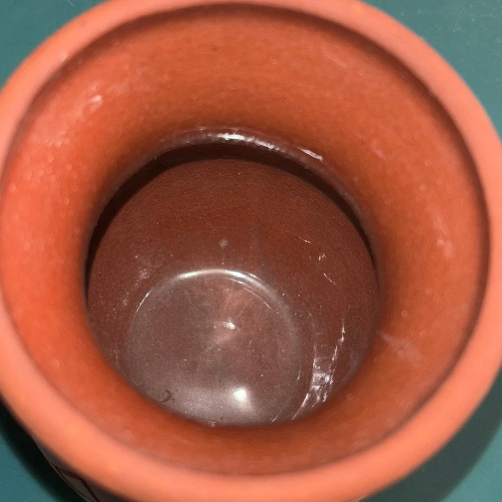 Southwest Native American Style Terracotta Clay Vase Handcrafted Geometric‎